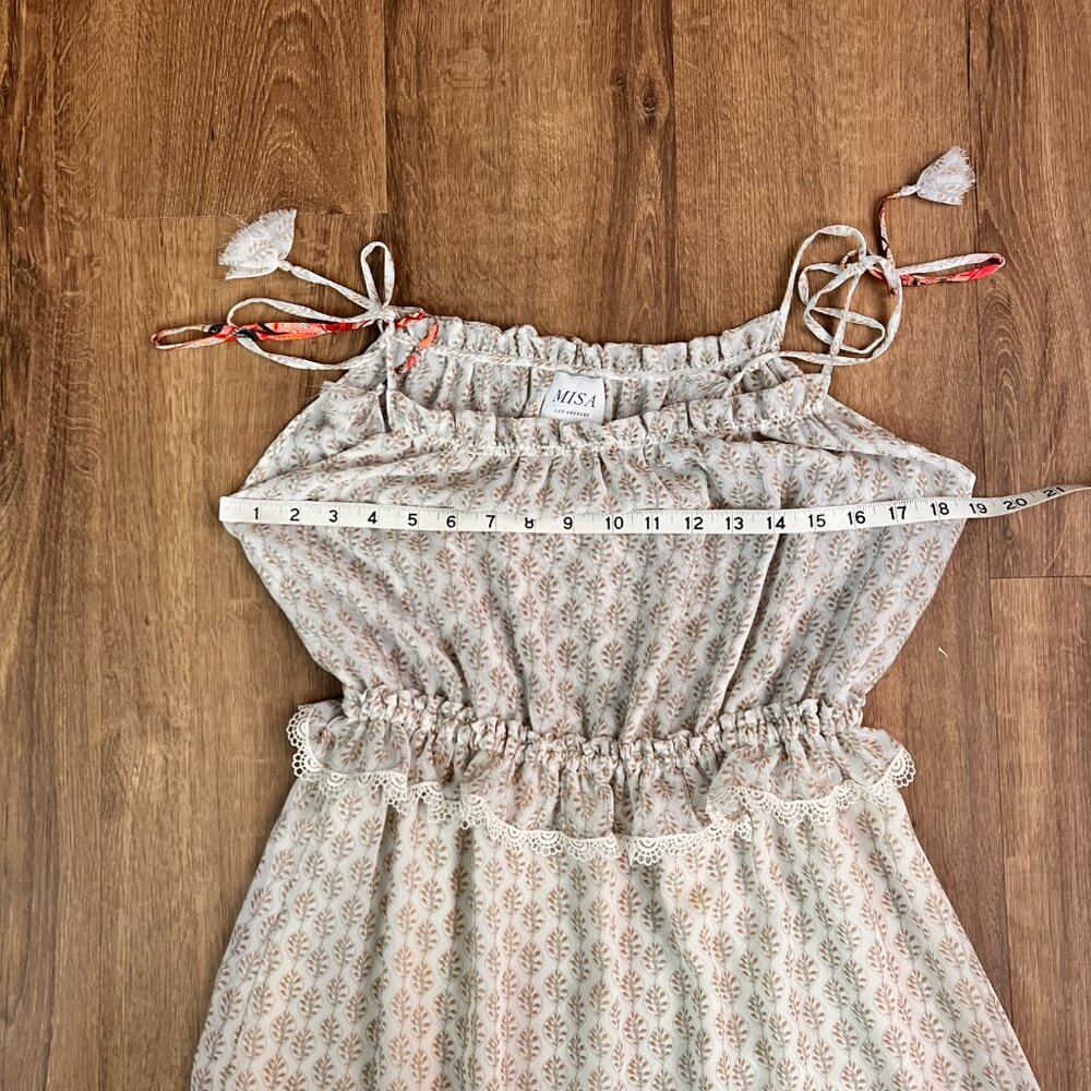 Misa Los Angeles Dionica Dress Paisley Tiered Summer Lace Sz L - Picture 9 of 15